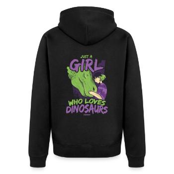 Just A Girl Who Loves Dinosaurs - Unisex Premium Organic Zip Hoodie - black - Back - Nico (187cm)