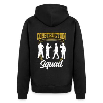 Construction team Teamwork Construction site Construction worker Construction team - Unisex Premium Organic Zip Hoodie - black - Back - Nico (187cm)