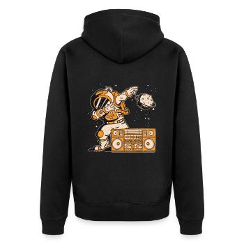 Astronomie Music Lover Radio Space Moon Universe - Veste à capuche bio Premium Unisexe - noir - Dos - Nico (187cm)