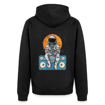 Astronomie Radio Espace Music Lover Stars Univers - Veste à capuche bio Premium Unisexe - noir - Dos - Nico (187cm)