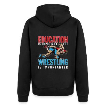 Catch Wrestling Education est un lutteur important - Veste à capuche bio Premium Unisexe - noir - Dos - Nico (187cm)