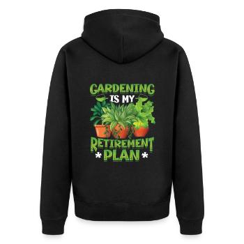 Gardening is my retirement plan gardener - Unisex Premium Organic Zip Hoodie - black - Back - Nico (187cm)