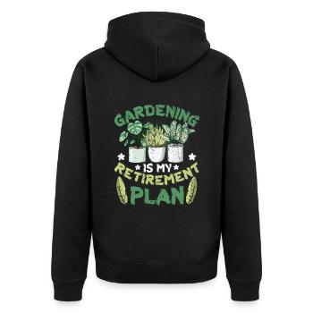 Gardening is my retirement plan gardener - Unisex Premium Organic Zip Hoodie - black - Back - Nico (187cm)