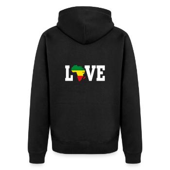 Black History Month Black History American Africa - Unisex Premium Bio Zip Hoodie - Schwarz - Hinten - Nico (187cm)