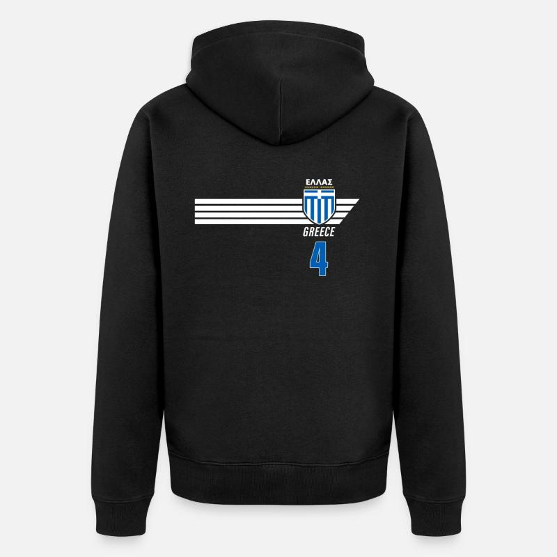 Grèce Hellas Grèce Football grec - Veste à capuche bio Premium Unisexe - noir
