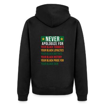 Histoire des Noirs - Veste à capuche bio Premium Unisexe - noir - Dos - Nico (187cm)