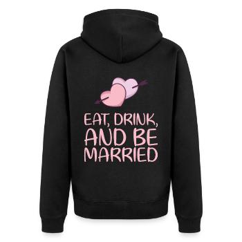 Eating Drinking and Marrying His Marriage Design for - Unisex Premium Organic Zip Hoodie - black - Back - Nico (187cm)