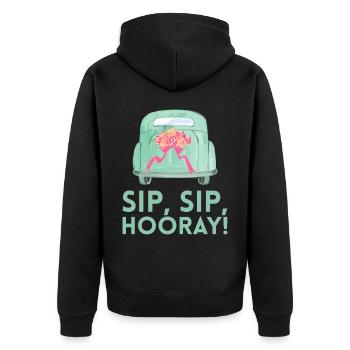 Sip Sip Hurra Marriage Draft pour le marié - Veste à capuche bio Premium Unisexe - noir - Dos - Nico (187cm)