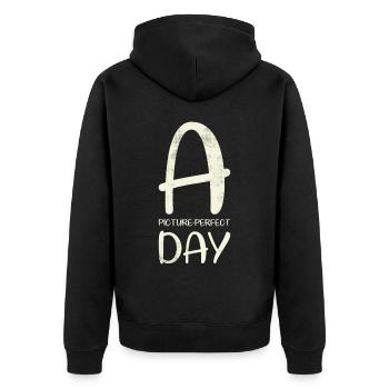 Ein Perfektes Tag-ehe-design Für Die Braut - Unisex Premium Bio Zip Hoodie - Schwarz - Hinten - Nico (187cm)