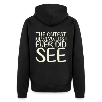 The sweetest bridal couple I've ever done for the bride - Unisex Premium Organic Zip Hoodie - black - Back - Nico (187cm)
