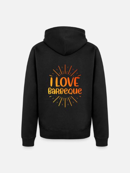 Ich liebe Barbeque - Unisex Premium Bio Zip Hoodie - Schwarz