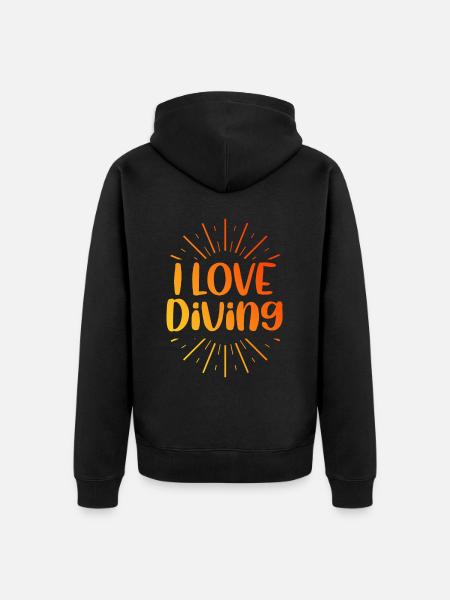 I love diving - Unisex Premium Organic Zip Hoodie - black