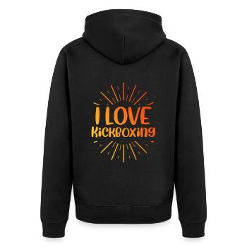 I love kick boxing - Unisex Premium Organic Zip Hoodie - black - Back - Nico (187cm)