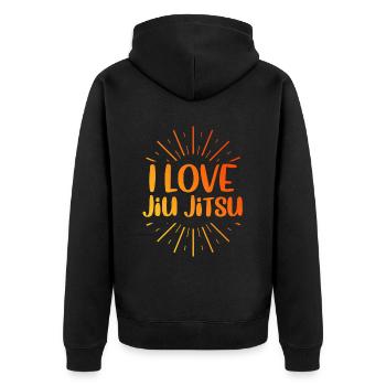 J’adore le Jiu Jitsu - Veste à capuche bio Premium Unisexe - noir - Dos - Nico (187cm)