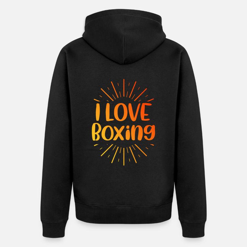 J’adore la boxe - Veste à capuche bio Premium Unisexe - noir