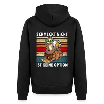 Bier Trinken Faultier Trinksprüche - Unisex Premium Bio Zip Hoodie - Schwarz - Hinten - Nico (187cm)