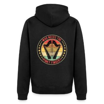 Harfenist Harfenistin Harfenspielerin Harfe - Unisex Premium Bio Zip Hoodie - Schwarz - Hinten - Nico (187cm)
