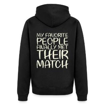 My favorite people have finally settled for the - Unisex Premium Organic Zip Hoodie - black - Back - Nico (187cm)