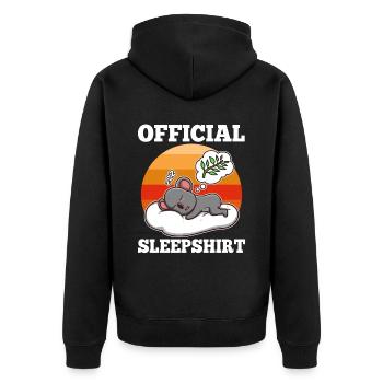 Official Sleeping Shirt Koala - Unisex Premium Organic Zip Hoodie - black - Back - Nico (187cm)