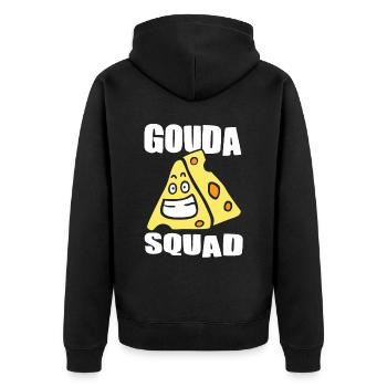Amateurs de fromage - Funny Gouda Squad - Veste à capuche bio Premium Unisexe - noir - Dos - Nico (187cm)