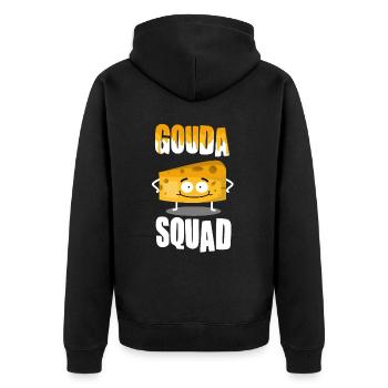 Amateurs de fromage - Funny Gouda Squad - Veste à capuche bio Premium Unisexe - noir - Dos - Nico (187cm)