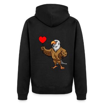 Eagle Bird Balloon Heart Wildlife Kids Child - Unisex Premium Organic Zip Hoodie - black - Back - Nico (187cm)