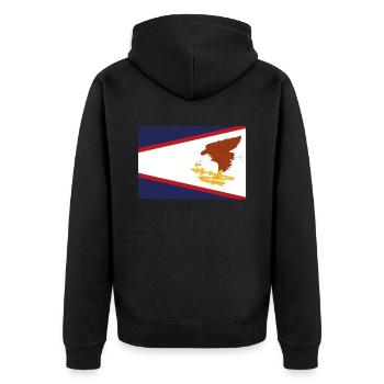Official American Samoa Flag American Country - Unisex Premium Organic Zip Hoodie - black - Back - Nico (187cm)