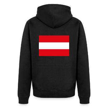 Drapeau officiel de l’Autriche Fierté du pays australien - Veste à capuche bio Premium Unisexe - noir - Dos - Nico (187cm)