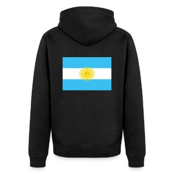 Offizielle argentinische Flagge Argentinischer Landesstolz - Unisex Premium Bio Zip Hoodie - Schwarz - Hinten - Nico (187cm)