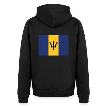 Drapeau officiel de la Barbade Barbadian Country Pride - Veste à capuche bio Premium Unisexe - noir - Dos - Nico (187cm)