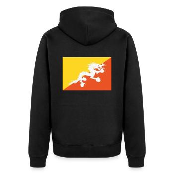 Official Bhutan Flag Bhutanese Country Pride - Unisex Premium Organic Zip Hoodie - black - Back - Nico (187cm)