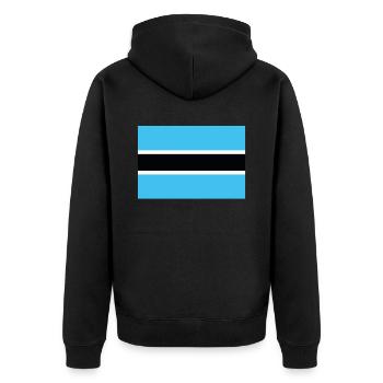 Official Bostwana Flag Botswanan Country Pride - Unisex Premium Organic Zip Hoodie - black - Back - Nico (187cm)