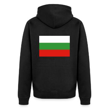 Offizielle bulgarische Flagge Bulgarischer Landesstolz - Unisex Premium Bio Zip Hoodie - Schwarz - Hinten - Nico (187cm)