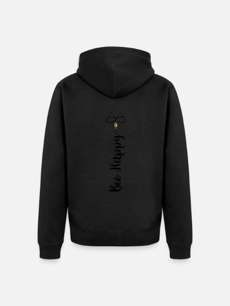 Bee Happy - Unisex Premium Bio Zip Hoodie - Schwarz