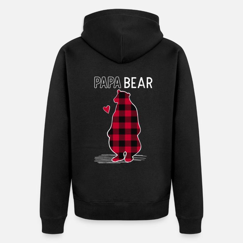 Papa Ours - Veste à capuche bio Premium Unisexe - noir