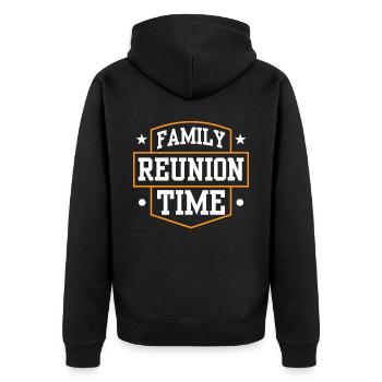 Familientreffen Team Familie Süß - Unisex Premium Bio Zip Hoodie - Schwarz - Hinten - Nico (187cm)