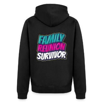 Überlebender Eines Familientreffens Familie Team - Unisex Premium Bio Zip Hoodie - Schwarz - Hinten - Nico (187cm)