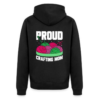 Stolze Basteln Mama Bastler Bastel Mutter - Unisex Premium Bio Zip Hoodie - Schwarz - Hinten - Nico (187cm)