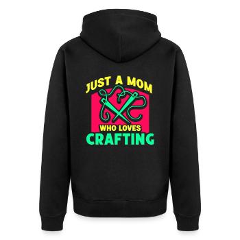 Nur Eine Mutter Die Das Basteln Liebt Mama Bastel - Unisex Premium Bio Zip Hoodie - Schwarz - Hinten - Nico (187cm)