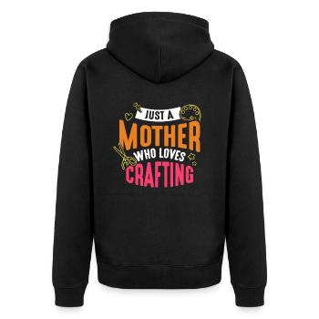 Nur Eine Mutter Die Das Basteln Liebt Mama Bastel - Unisex Premium Bio Zip Hoodie - Schwarz - Hinten - Nico (187cm)