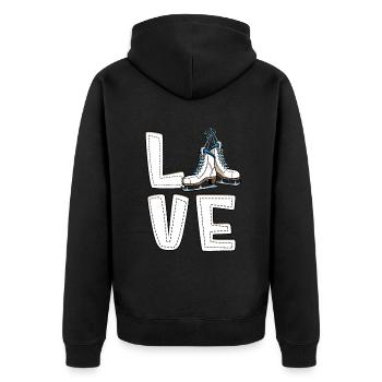 Eislaufen - Unisex Premium Bio Zip Hoodie - Schwarz - Hinten - Nico (187cm)