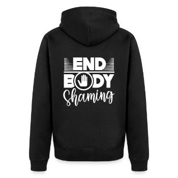 Body Shaming Quitting Body shaming Annoyance Stop - Unisex Premium Organic Zip Hoodie - black - Back - Nico (187cm)