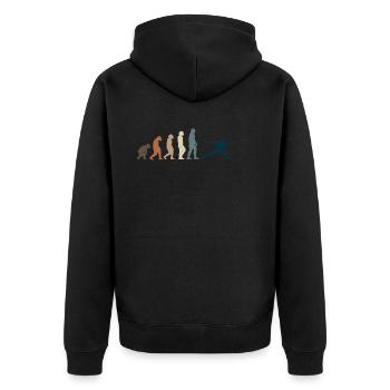 Fechten - Unisex Premium Bio Zip Hoodie - Schwarz - Hinten - Nico (187cm)
