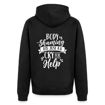 La honte corporelle n’est qu’un cri d’amour - Veste à capuche bio Premium Unisexe - noir - Dos - Nico (187cm)