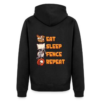 Fechten - Unisex Premium Bio Zip Hoodie - Schwarz - Hinten - Nico (187cm)