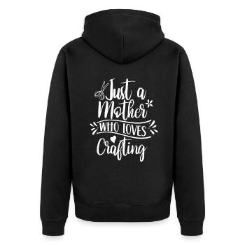 Nur Eine Mutter Die Das Basteln Liebt Mama Bastel - Unisex Premium Bio Zip Hoodie - Schwarz - Hinten - Nico (187cm)