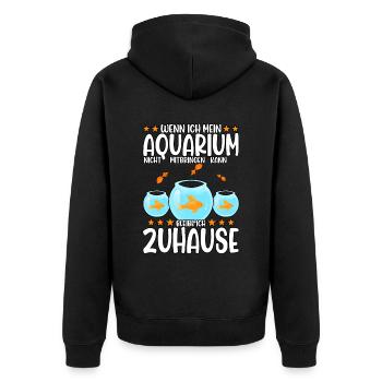Aquarianer - Unisex Premium Bio Zip Hoodie - Schwarz - Hinten - Nico (187cm)