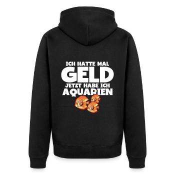 Aquarianer - Unisex Premium Bio Zip Hoodie - Schwarz - Hinten - Nico (187cm)
