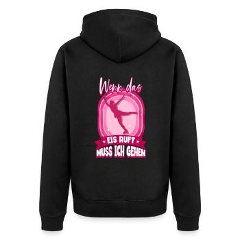Eislaufen - Unisex Premium Bio Zip Hoodie - Schwarz - Hinten - Nico (187cm)
