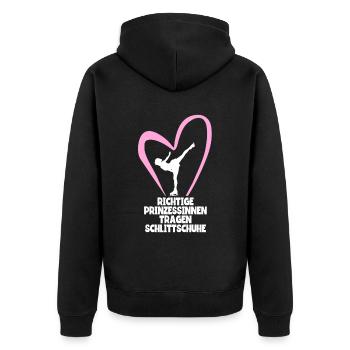 Eislaufen - Unisex Premium Bio Zip Hoodie - Schwarz - Hinten - Nico (187cm)